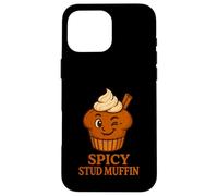 Spicy Charming Muffin Winking Cartoon Case for iPhone 16 Pro Max