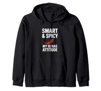 Spicy Diva Attitude Antisocial Confident Red Hot Sassy Zip Hoodie