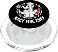 Spicy Fire Chef Funny Dragon Cook Chili Pepper BBQ Design PopSockets PopGrip for MagSafe