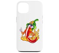 Spicy Firefighter Chili Cartoon Funny Fire Hero Drawing Case for iPhone 13