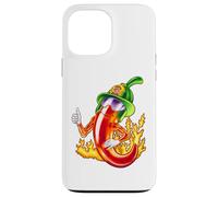 Spicy Firefighter Chili Cartoon Funny Fire Hero Drawing Case for iPhone 13 Pro Max