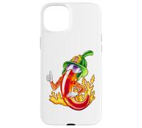 Spicy Firefighter Chili Cartoon Funny Fire Hero Drawing Case for iPhone 15 Plus