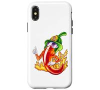 Spicy Firefighter Chili Cartoon Funny Fire Hero Drawing Case for iPhone X/XS