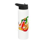 Spicy Firefighter Chili Cartoon Funny Fire Hero Drawing Stainless Steel Insulated Water Bottle