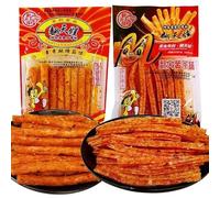 Spicy gluten latiao, Chinese traditional gluten, Nostalgia spicy strips, Super hot spicy stick, delicious instant classic hot&spicy flavor snack, Casual spicy snacks (2 Flavor Mix,20 pack)