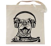 Spicy Kitten Designs Dog Lover Funny Tote Bag (DJ Dog)
