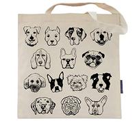 Spicy Kitten Designs Dog Lover Funny Tote Bag (Faces of Dog)