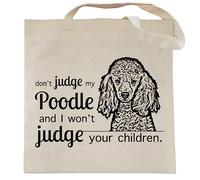 Spicy Kitten Designs Don't Judge My Dog Tote Bag, Poodle