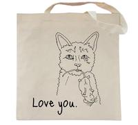 Spicy Kitten Designs Funny Adult Tote Bag, Love You, Dead Mouse