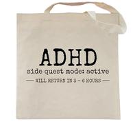 Spicy Kitten Designs Mental Health Matters - Adult - Satire - Funny Tote Bag, Adhd Side Quest