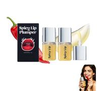 Spicy Lip Plumper Extreme,Spicy Plumping Lip Oil, Instant Volumizing Lip Plumping Gloss,Moisturizing Lip Plumper Gloss for Fuller Looking Lips & Fine Lines,Moisturizing for All Skin Types (2Pc)