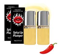 Spicy Lip Plumper Oil, Hydrating Volumizing Lip Gloss, Long Lasting Moisturizing Lips Care Serum for Dry Cracked Lips (2pcs)