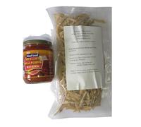 Spicy Nasi Lemak Bundle: One Bottle MasFood SF Nasi Lemak Sambal, 250g Each, Halal and 1 packet Grade 5A Sabah's Blue-Eyed Dried Anchovy 200G Each, Halal