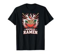 Spicy Powered by Ramen Bowl Flames Anime Foodie T-Shirt