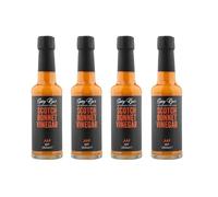 Spicy Rye's Scotch Bonnet Vinegar Pack of 4 150ml - Fiery, Tropical White Wine Vinegar Made with Hot Scotch Bonnet Chillies and Avocado Oil for Drizzling and Dipping