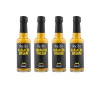 Spicy Rye's Yellow Habanero Vinegar Pack of 4 150ml - Fiery White Wine Vinegar Made with Very Hot Habanero Chillies and Avocado Oil for Drizzling and Dipping