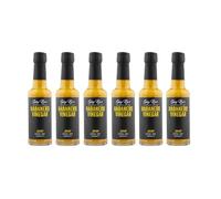 Spicy Rye's Yellow Habanero Vinegar Pack of 6 150ml - Fiery White Wine Vinegar Made with Very Hot Habanero Chillies and Avocado Oil for Drizzling and Dipping