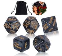 Spicy Sex Game Dice for Date Night Naughty Play, Erotic Love Dices Sexual Position Adult Dirty, Funny Unique Anniversary Valentines Gifts for Couples, 5 BDSM Kinky Sets (Black)