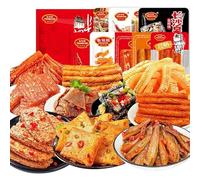 Spicy snack gift pack,10 kinds snacks,dried beans,Mala latiao,Konjac cool,spicy chips,small gluten,stinky tofu,snack food, instant food,delicious Chinese snack gift (38 packs)