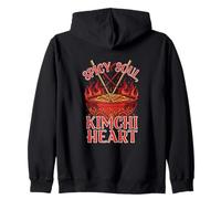 Spicy Soul Kimchi Heart Fiery Food Lover Zip Hoodie