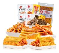 Spicy sticks snack gift pack【8pcs/16pcs/36pcs】nostalgia latiao,Ready-to-eat spicy gluten,Spicy slices spicy strips and spicy shreds mixed,Handmade spicy slices (31 packs (7 flavors))