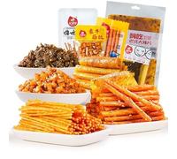 Spicy sticks snack gift pack【8pcs/16pcs/36pcs】nostalgia latiao,Ready-to-eat spicy gluten,Spicy slices spicy strips and spicy shreds mixed,Handmade spicy slices (16 packs (6 flavors))