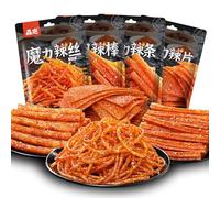 Spicy Strips 62g/bag, Childhood Nostalgia Snack, Hunan Latiao, Spicy Slices Spicy Sticks Gluten, Chinese Snack Gift, Net Celebrity Instant Spicy Snacks (Hot Slice,8 bags)
