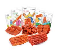 Spicy Strips Chinese Snack(93G * 5 Bag) Handmade Spicy Strips, La Tiao,lataio Spicy Strips, Spicy Stick Casual Snacks Spicy Noodles Big Spicy Jindao Spicy Strips Vegetarian (Five combinations)