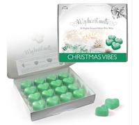 Spicy Vibes Wax Melts - 100 hiurs Burn Time - 16 x 6g Heart-Shaped Christmas Vibes Scented Wax Melts in an Elegant Presentation Gift Box - Spotless Leopard
