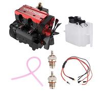 Spicyfy SEMTO Engine Model That Runs, ST-NF2 L2 Mini Full Metal Inline Double-Cylinder Four-Stroke Air-Cooled Metal Engine Build Kit with Starter Ignition Kit