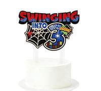 Spider 3rd Birthday Cake Topper, Spider Web Theme Cake Decorations Swinging into Design Birthday Party Decorations for Kids Boys Girls Baby Shower Supplies