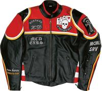 SPIDER ACE-MICKY leather jacket black-red S