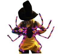 Spider Backpack, 49inch Scary Giant Spider Costume Bag with 8 Lighted Leg & Red Eye, Large Capacity Backpack for, Trick or Treat, Cosplay Halloween Decor