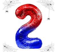 Spider Balloon Number 2 Balloons Birthday 2 Years, 40 Inch Spider Balloon 2nd Birthday Number 2, Foil Balloon Number 2, Helium Balloons Number 2 Balloon for Theme Party Anniversary