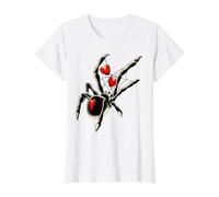 Spider Black Widow Love Web Value Graphic T-Shirt, Women, White, M