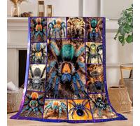 Spider Blanket Spider Decor Cozy Animal Throw Super Soft Plush Flannel Fleece Blanket Gift for Kids Adults Men Women Ultra Warm & Lightweight Flannel, 60"X50"