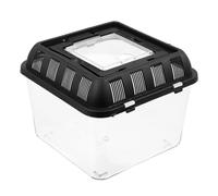 Spider Breeding Box Reptile Feeding Container Black Plastic