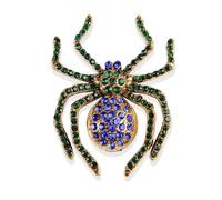 Spider Brooch Pins for Women Gothic Rhinestone Spider Pin Insect Brooch Halloween Cosplay Party Vintage Costume Accessories, L, Crystal Rhinestone, no gemstone