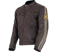 SPIDER CHEVY leather jacket black-cream 4XL