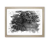 Spider Cobweb No.3 V3 Modern Framed Print | A2 Oak Framed Wall Art | Ready to Hang | Modern Nature Picture | Living Room Bedroom Lounge Office