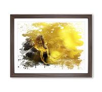 Spider Cobweb No.5 V3 Modern Framed Print | A2 Walnut Framed Wall Art | Ready to Hang | Modern Nature Picture | Living Room Bedroom Lounge Office