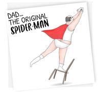 Spider Dad, Hillarious and Funny Fathers Day Card, Spider Catcher Rude Card for Dad, The Perfect from Son or Daughter