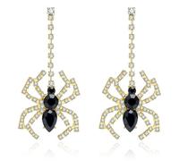 Spider Dangle Earrings for Women, Halloween Gothic Horror Jewelry, Spider Web Drop Earrings for Costume Party, Cosplay, Witch, Vampire Accessories, Alloy Steel, No Gemstone