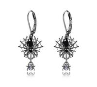 Spider Earrings 925 Sterling Silver Spider Web Dangle Earrings Gothic Jewellery Present for Women Mom