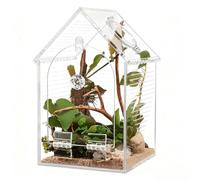 Spider Enclosure - Anti Escape Insulation Habitat, 360° Jumping Spider Terrarium for Small Pet Reptiles | High Transparency Acrylic Habitat for Friends Passio