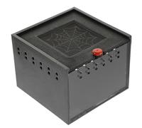 Spider Enclosure with Acrylic Panel and Pull-out Lid, Ventilated | Compact Black Terrarium for Spiders and House Lizards, All-round Airflow Holes, Simple Shape Design