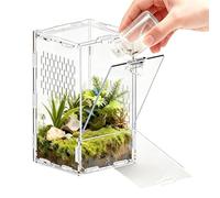 Spider Enclosures - Clear Acrylic Habitat with Magnetic Door - Large Jumping Spider Enclosure - for Frog Hermit Turtle Gecko Snake Mantis Dragon Turtle