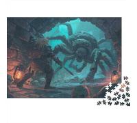 Spider Encounter in Dungeon 1000-Piece Puzzle for Adults, 70x50cm/1000pcs; White Pieces with A Smooth Surface; Shared Family Time Around The Table