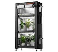SPIDER FARMER 2025 Plant Stand with Grow Lights, 4-Tier Plant Shelf with 6Pcs 2ft Full Spectrum LED Lamp and Grow Tent, for Veg Seed Starting Plants Growth Greenhouse 70x35x150cm