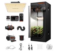 Spider Farmer 2x2ft Grow Tent Kit with GGS Controller Automatic Grow System | SF1000D Dimmable Full Spectrum 100W Grow Light, 24"X24"X55" Reflective Indoor Tent, 4" Ventilation Carbon Filter System Set